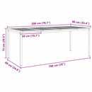 vidaXL ÉtkezőAsztal Barna 200 x 90 x 75 cm Tömör Akácfa