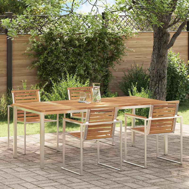 vidaXL KültériÉtkezőAsztal Barna 200x90x75 cm Szilárd teakfa