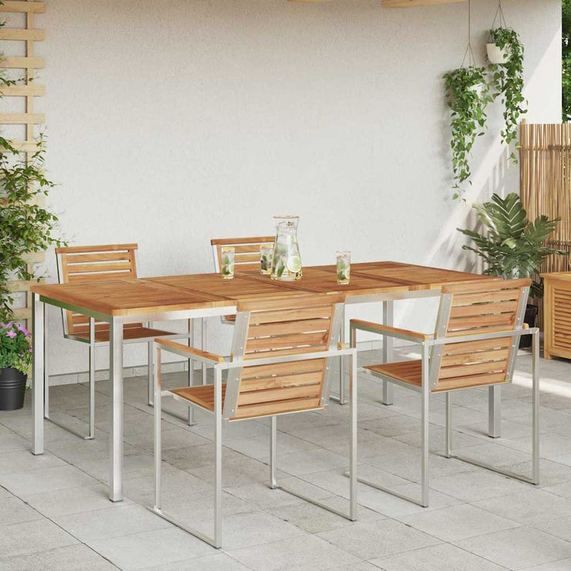 vidaXL KültériÉtkezőAsztal Barna 200x90x75 cm Szilárd teakfa