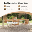 vidaXL Étkezőasztal 200x90x75 cm Tömör teakfa és rozsdamentes acél