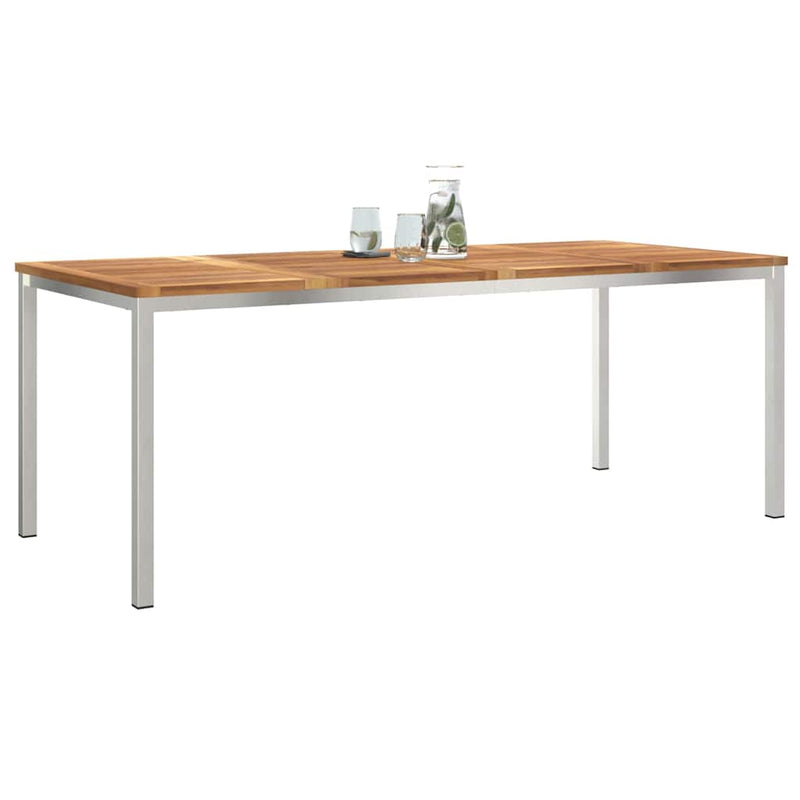 vidaXL KültériÉtkezőAsztal Barna 200x90x75 cm Szilárd teakfa