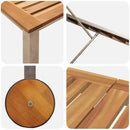 vidaXL Napozó 1-személy Barna 207 x 58 x 35cm Tömör akácfa