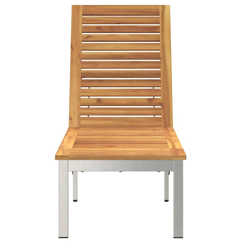 vidaXL Napozó 1-személy Barna 207 x 58 x 35cm Tömör akácfa