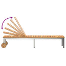 vidaXL Napozó 1-személy Barna 207 x 58 x 35cm Tömör akácfa