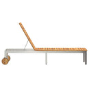 vidaXL Napozó 1-személy Barna 207 x 58 x 35cm Tömör akácfa