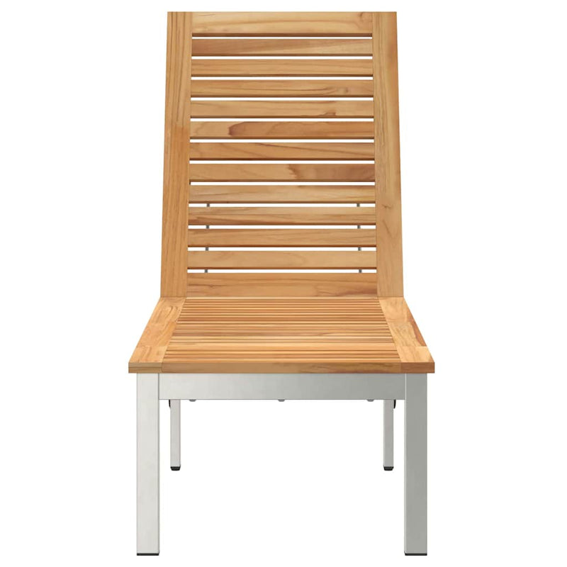 vidaXL Napozó 1-személy Barna 207 x 58 x 35cm Tömör akácfa