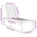 vidaXL Napozó 1-személy Barna 207 x 58 x 35cm Tömör akácfa