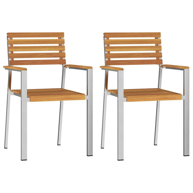 vidaXL Kerti Szék 2 pcs Barna 56 x 54.5 x 87 cm Tömör akácfa