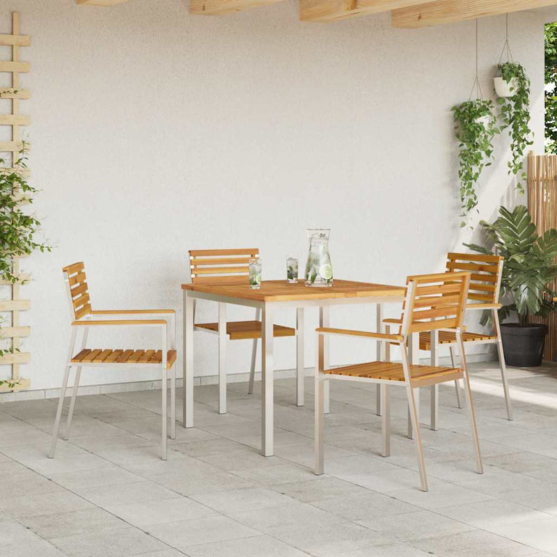 vidaXL Kerti Szék 4 pcs Barna 56 x 54.5 x 87 cm Tömör akácfa
