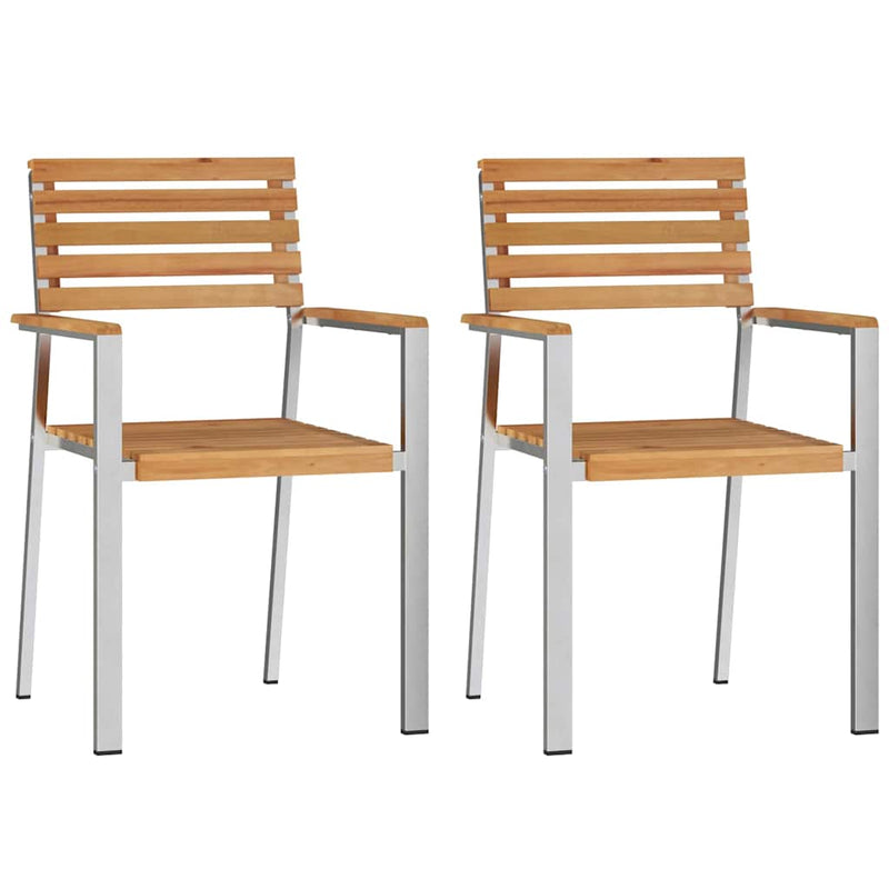 vidaXL Kerti Szék 2 pcs Barna 56 x 54.5 x 87 cm Tömör tíkfa