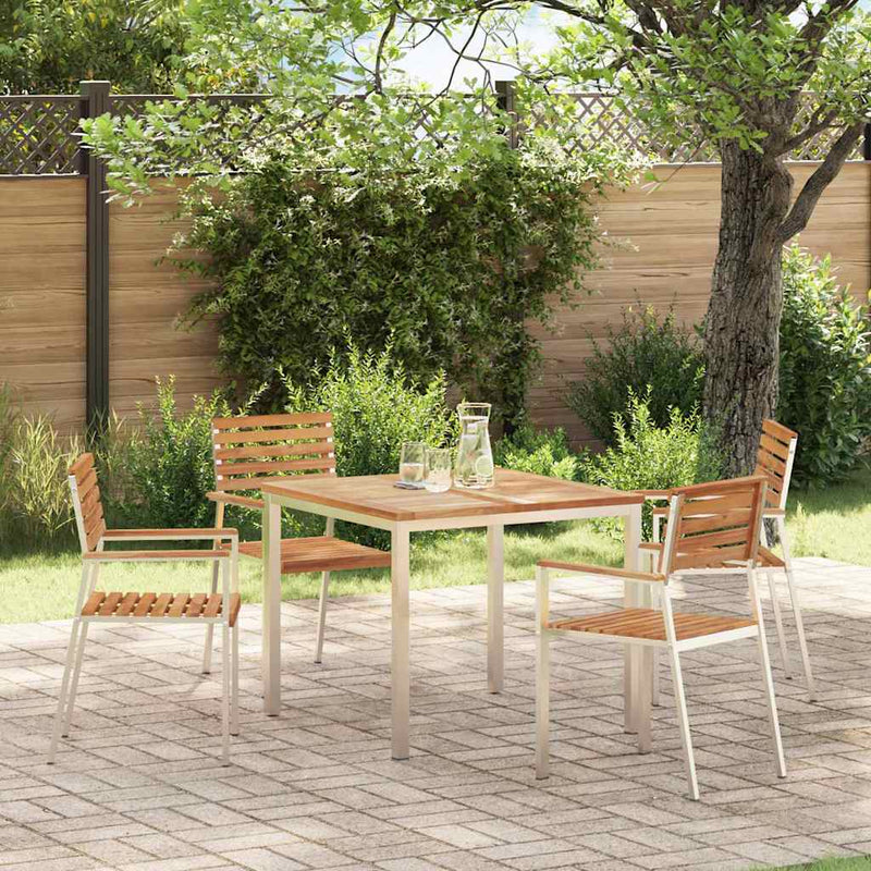 vidaXL Kerti Szék 4 pcs Barna 56 x 54.5 x 87 cm Tömör tíkfa