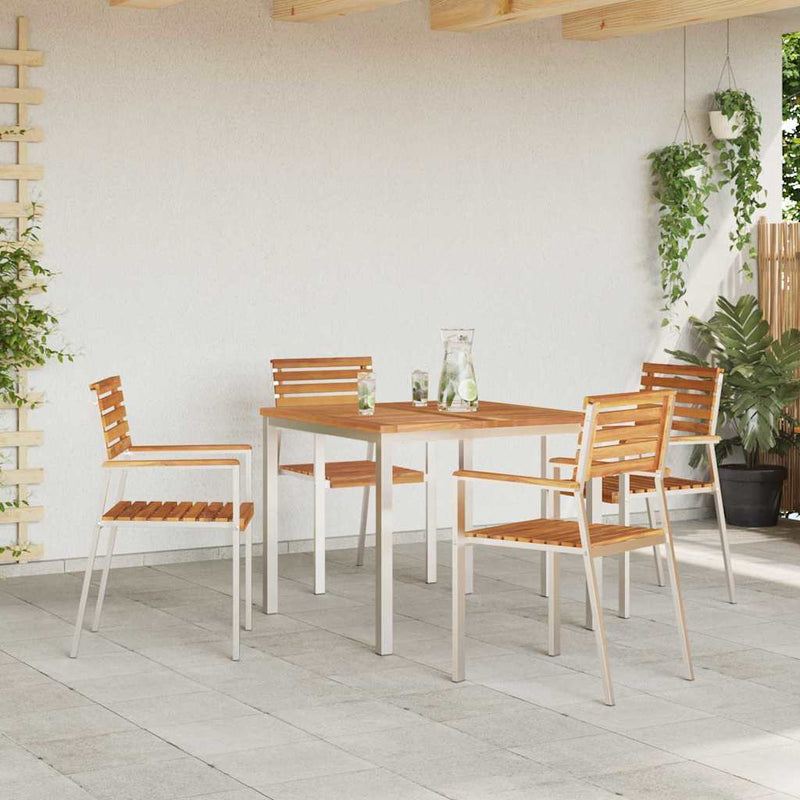 vidaXL Kerti Szék 4 pcs Barna 56 x 54.5 x 87 cm Tömör tíkfa