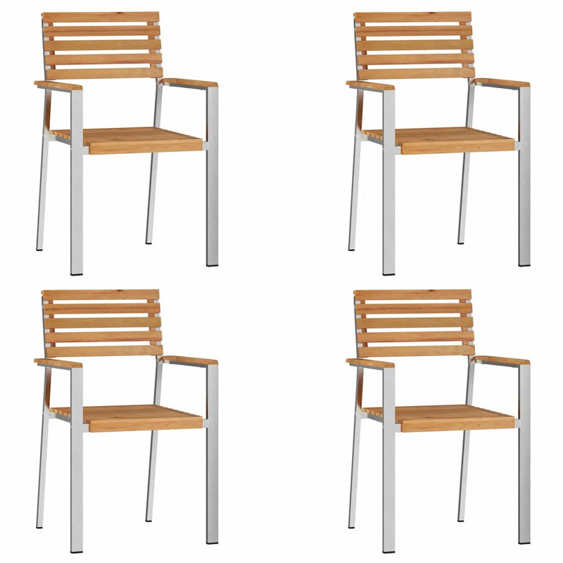 vidaXL Kerti Szék 4 pcs Barna 56 x 54.5 x 87 cm Tömör tíkfa