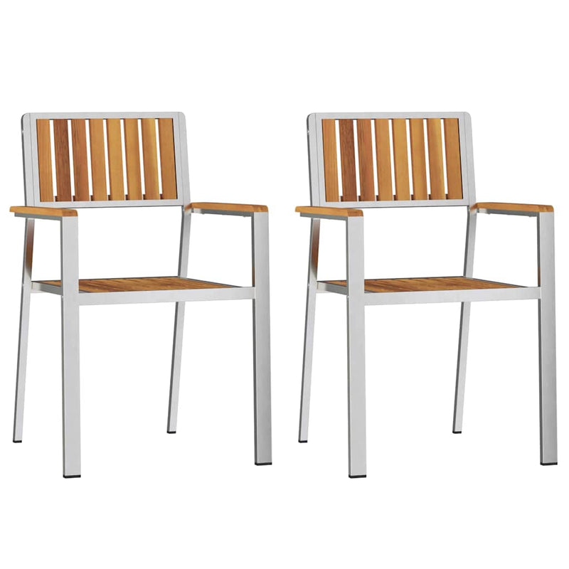 vidaXL Kerti Szék 2 pcs Barna 56 x 54.5 x 87 cm Tömör akácfa