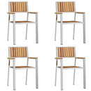 vidaXL KertSzék 4 pcs Barna 56x54,5x87cm Tömör akácfa