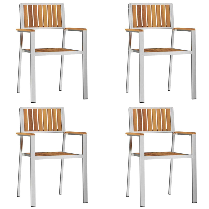 vidaXL Kerti Szék 4 pcs Barna 56 x 54.5 x 87 cm Tömör akácfa