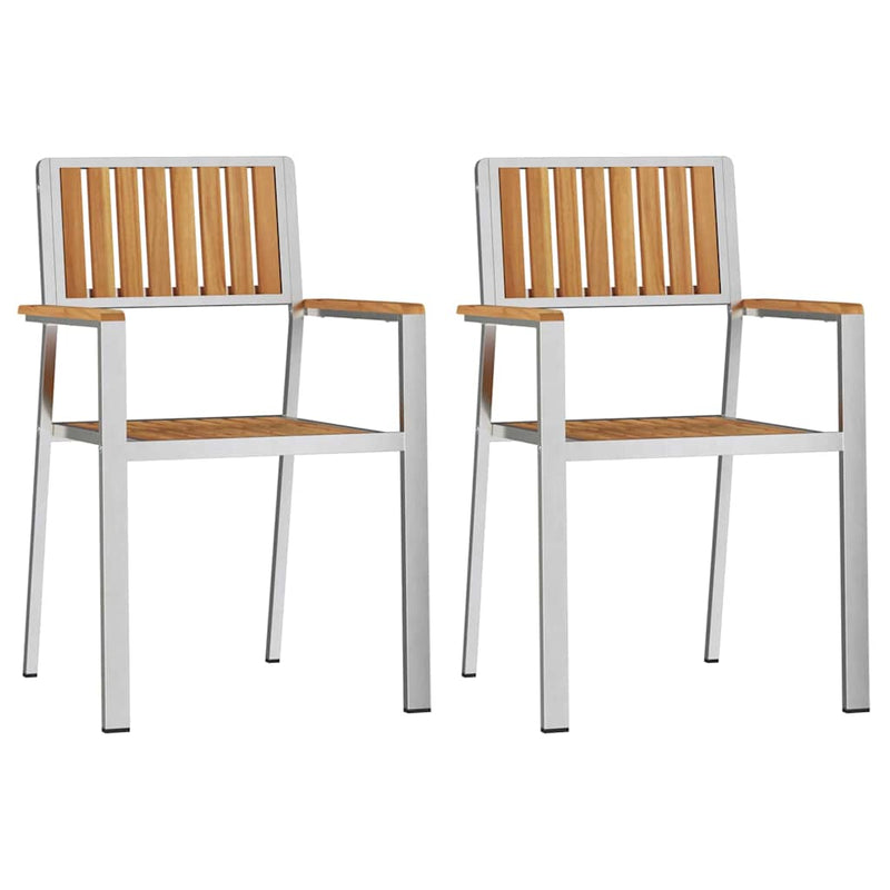 vidaXL Kerti Szék 2 pcs Barna 56 x 54.5 x 87 cm Tömör tíkfa