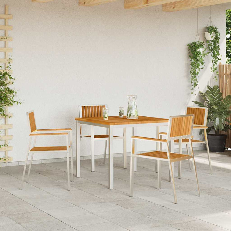 vidaXL Kerti Szék 4 pcs Barna 56 x 54.5 x 87 cm Tömör tíkfa
