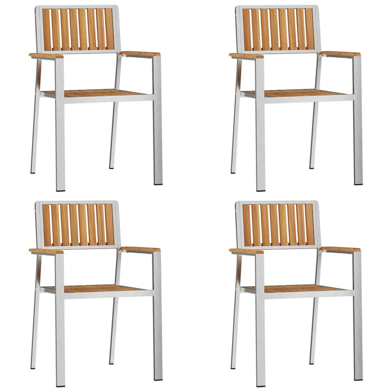 vidaXL Kerti Szék 4 pcs Barna 56 x 54.5 x 87 cm Tömör tíkfa
