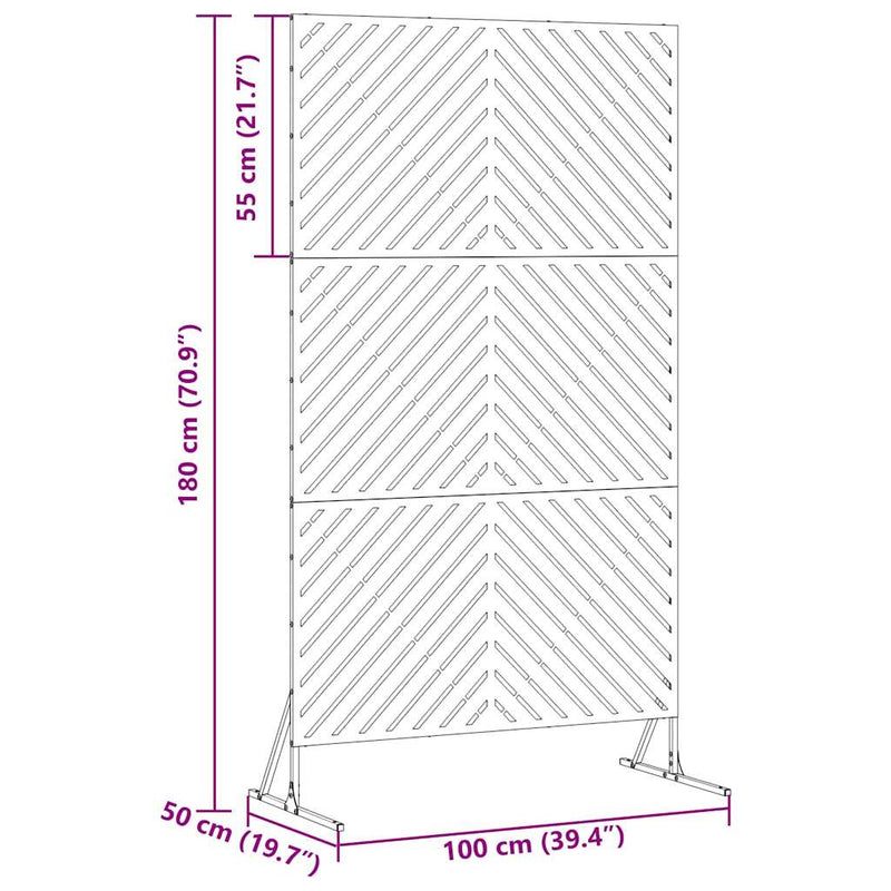 vidaXL Magánszféra Képernyő Szürke Acél