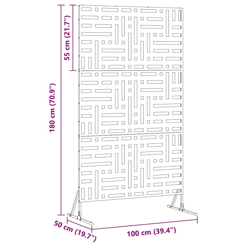 vidaXL Magánszféra Képernyő Szürke Acél