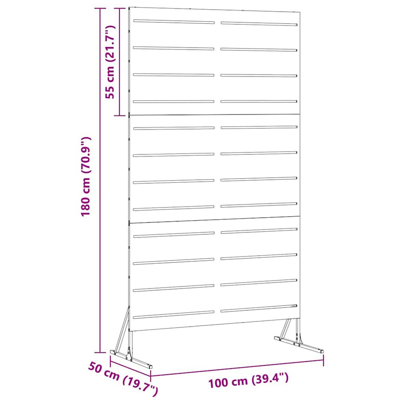 vidaXL Magánszféra Képernyő Szürke Acél