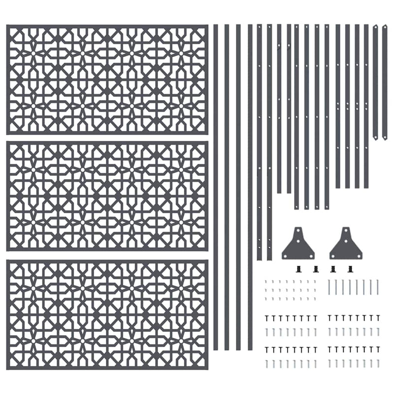 vidaXL Magánszféra Képernyő Antracit Acél