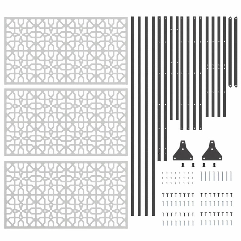 vidaXL Magánszféra Képernyő Szürke Acél