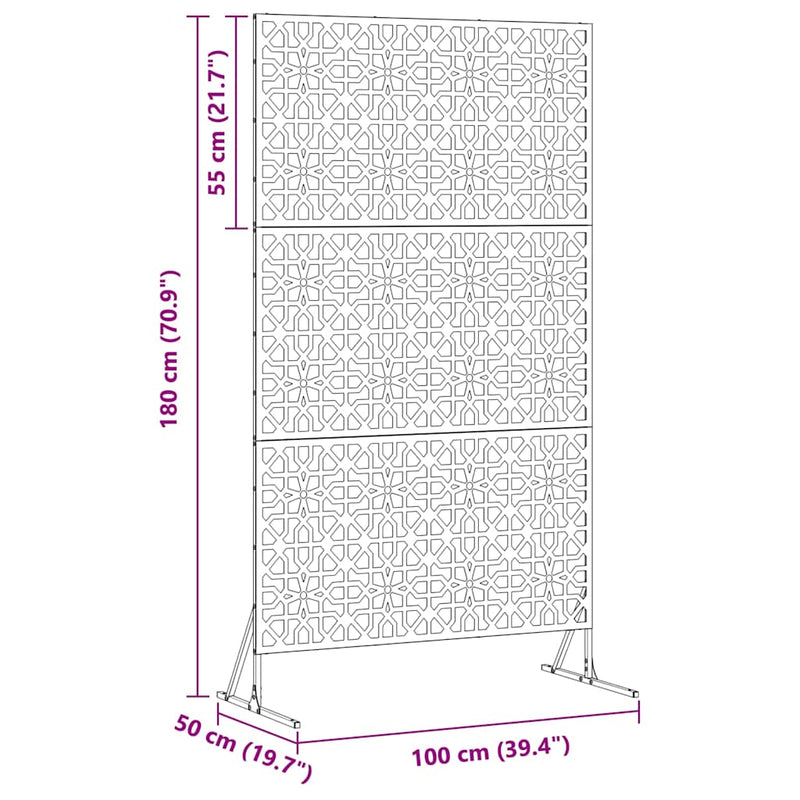 vidaXL Magánszféra Képernyő Szürke Acél