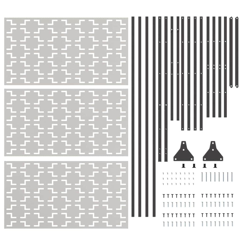 vidaXL Magánszféra Képernyő Szürke Acél