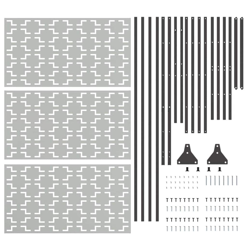 vidaXL Magánszféra Képernyő Szürke Acél
