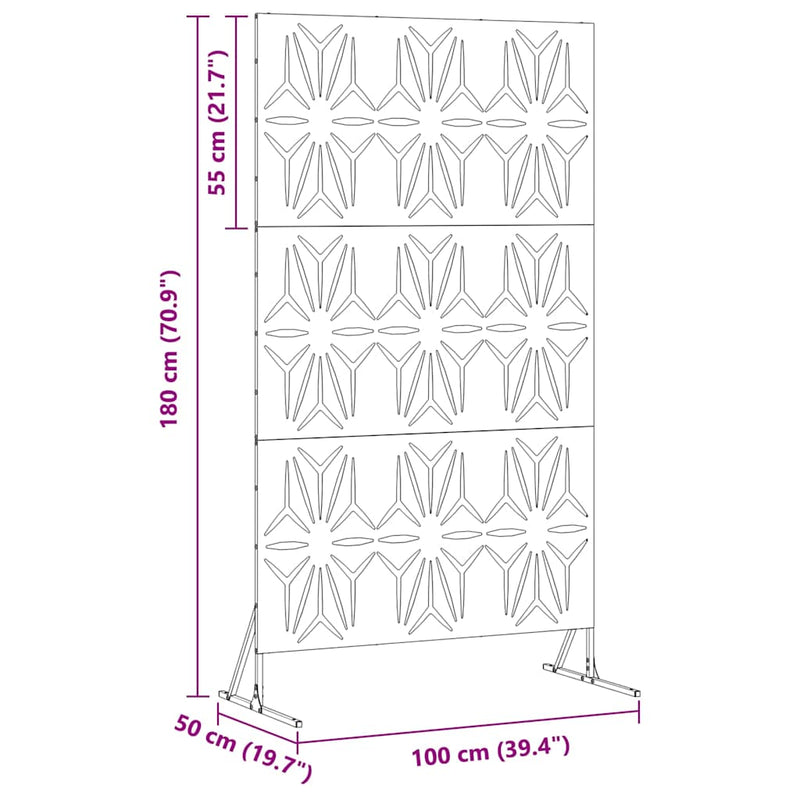 vidaXL Magánszféra Képernyő Antracit Acél