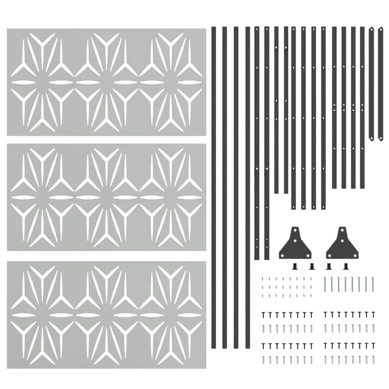 vidaXL Magánszféra Képernyő Szürke Acél