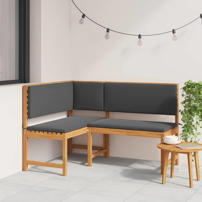 vidaXL Kerti Sarok Pad Barna 140 x 100 x 91cm Tömör akácfa