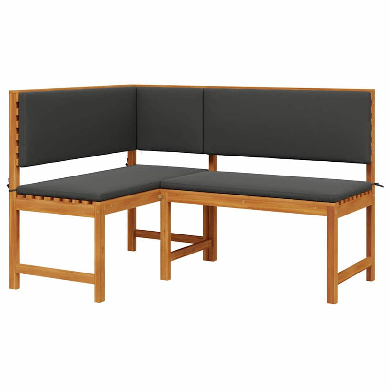 vidaXL Kerti Sarok Pad Barna 140 x 100 x 91cm Tömör akácfa