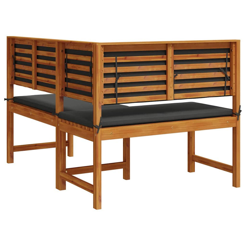 vidaXL Kerti Sarok Pad Barna 140 x 100 x 91cm Tömör akácfa