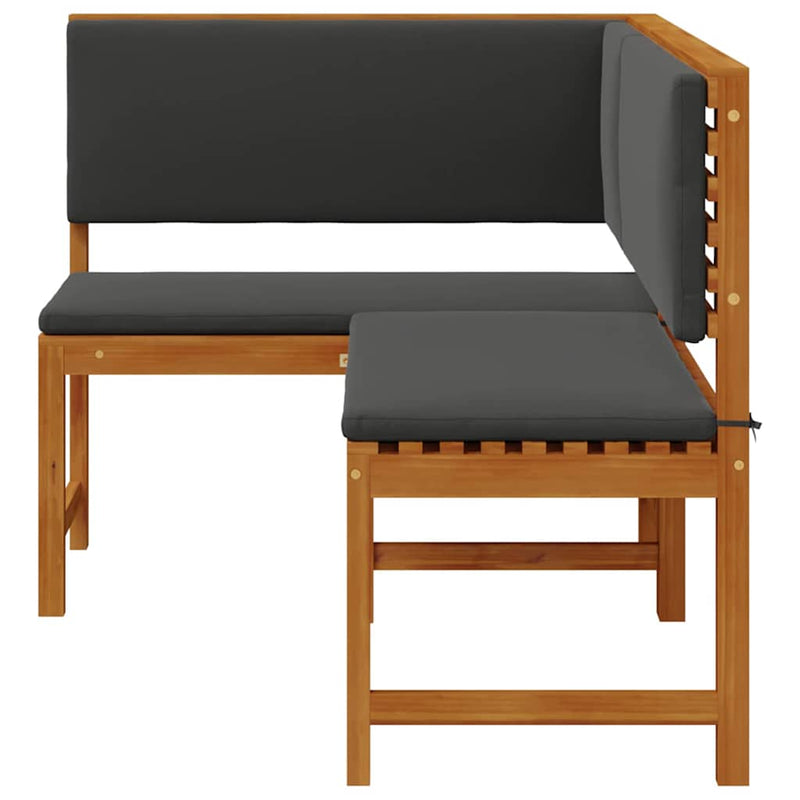 vidaXL Kerti Sarok Pad Barna 140 x 100 x 91cm Tömör akácfa