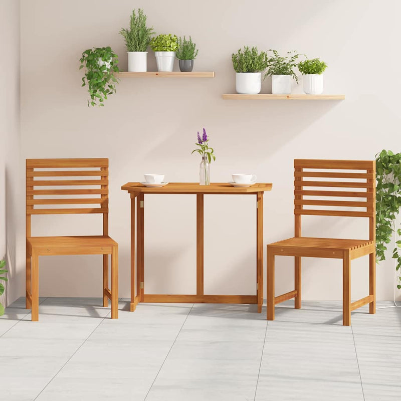 vidaXL Kerti Szék 2 pcs Barna 50 x 50 x 91cm Tömör akácfa