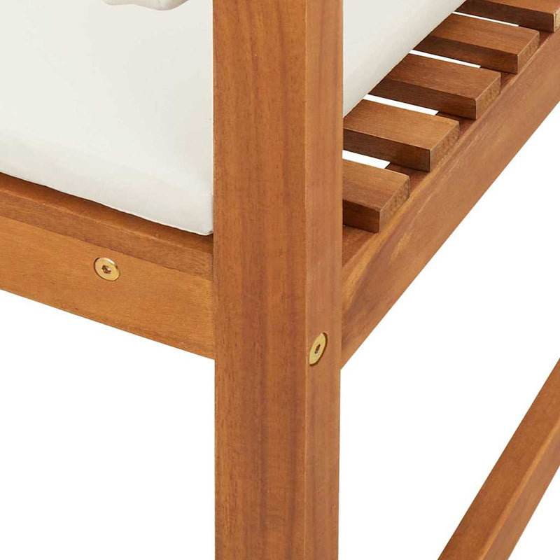 vidaXL Karfa nélküli kertiszék 2 pcs Barna 50 x 50 x 91cm Tömör akácfa
