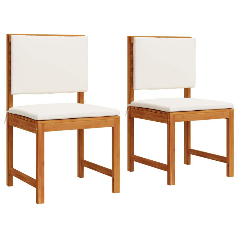 vidaXL Karfa nélküli kertiszék 2 pcs Barna 50 x 50 x 91cm Tömör akácfa