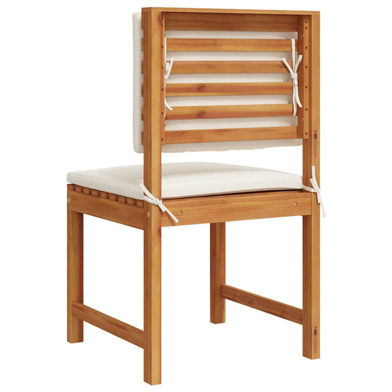 vidaXL Karfa nélküli kertiszék 2 pcs Barna 50 x 50 x 91cm Tömör akácfa