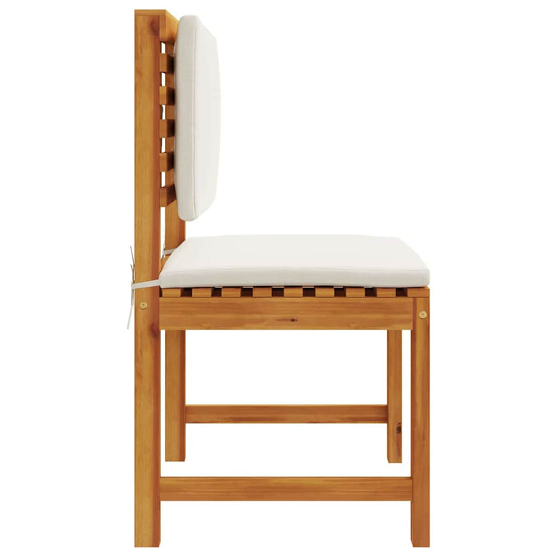 vidaXL Karfa nélküli kertiszék 2 pcs Barna 50 x 50 x 91cm Tömör akácfa