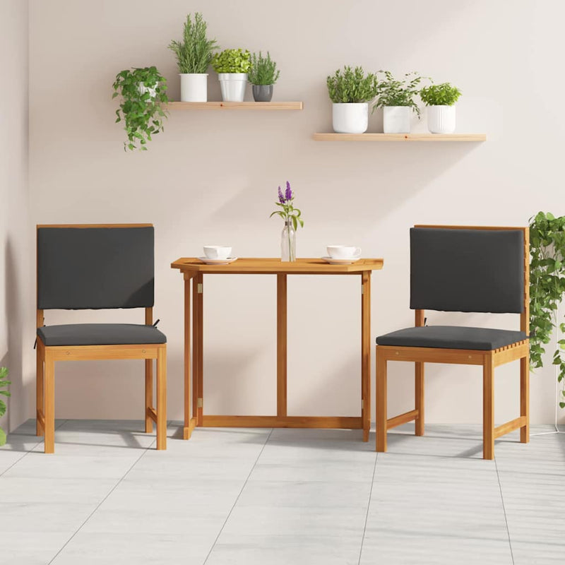 vidaXL Kerti Szék 2 pcs Barna 50 x 50 x 91cm Tömör akácfa