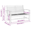 vidaXL Kerti pad Természetes 110 x 64 x 76.5 cm Tömör tíkfa