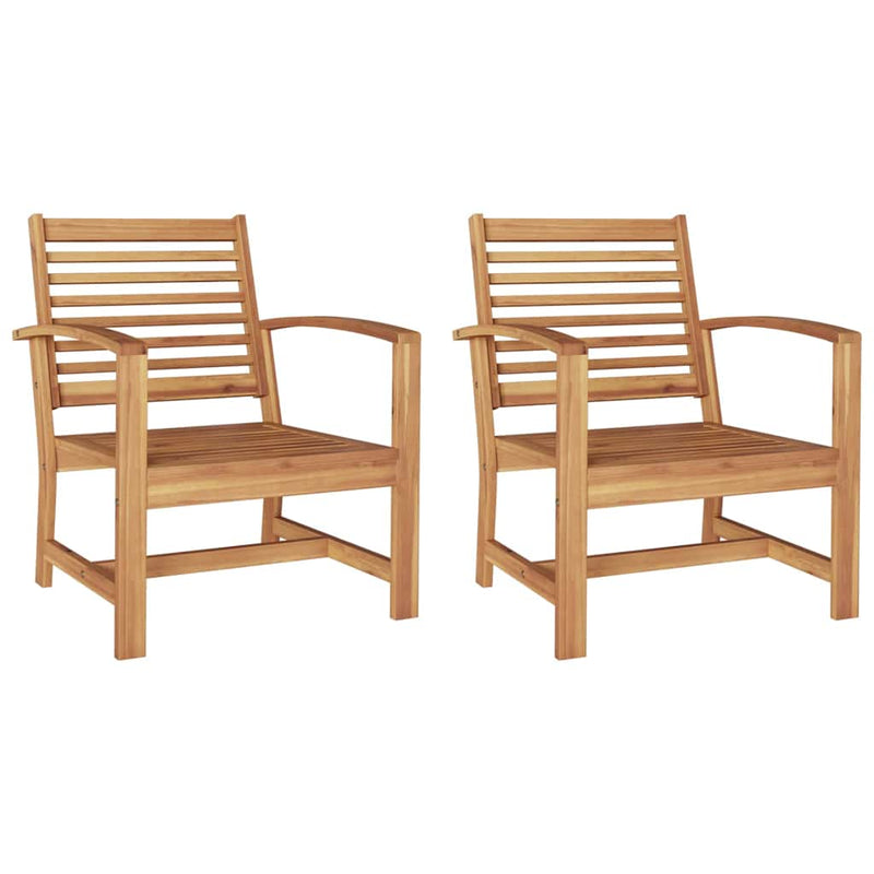 vidaXL Kerti székek 2 pcs Természetes 60 x 65 x 76.5 cm Tömör tíkfa