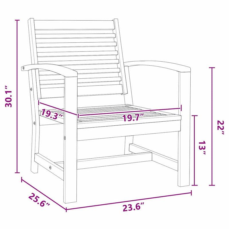 vidaXL Kerti székek 2 pcs Természetes 60 x 65 x 76.5 cm Tömör tíkfa