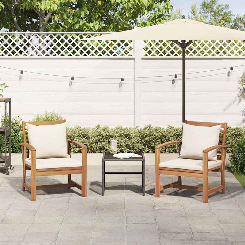 vidaXL Kerti székek 2 pcs Természetes 60 x 65 x 76.5 cm Tömör tíkfa