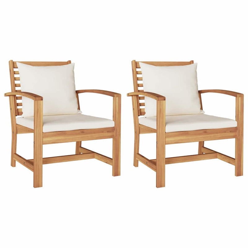vidaXL Kerti székek 2 pcs Természetes 60 x 65 x 76.5 cm Tömör tíkfa