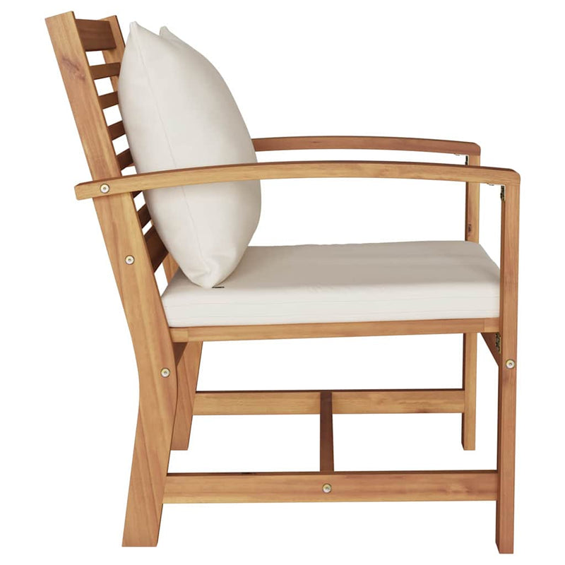 vidaXL Kerti székek 2 pcs Természetes 60 x 65 x 76.5 cm Tömör tíkfa