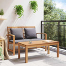 vidaXL pad párnával Barna és sötétszürke 110 x 66 x 76 cm Tömör Teakfa